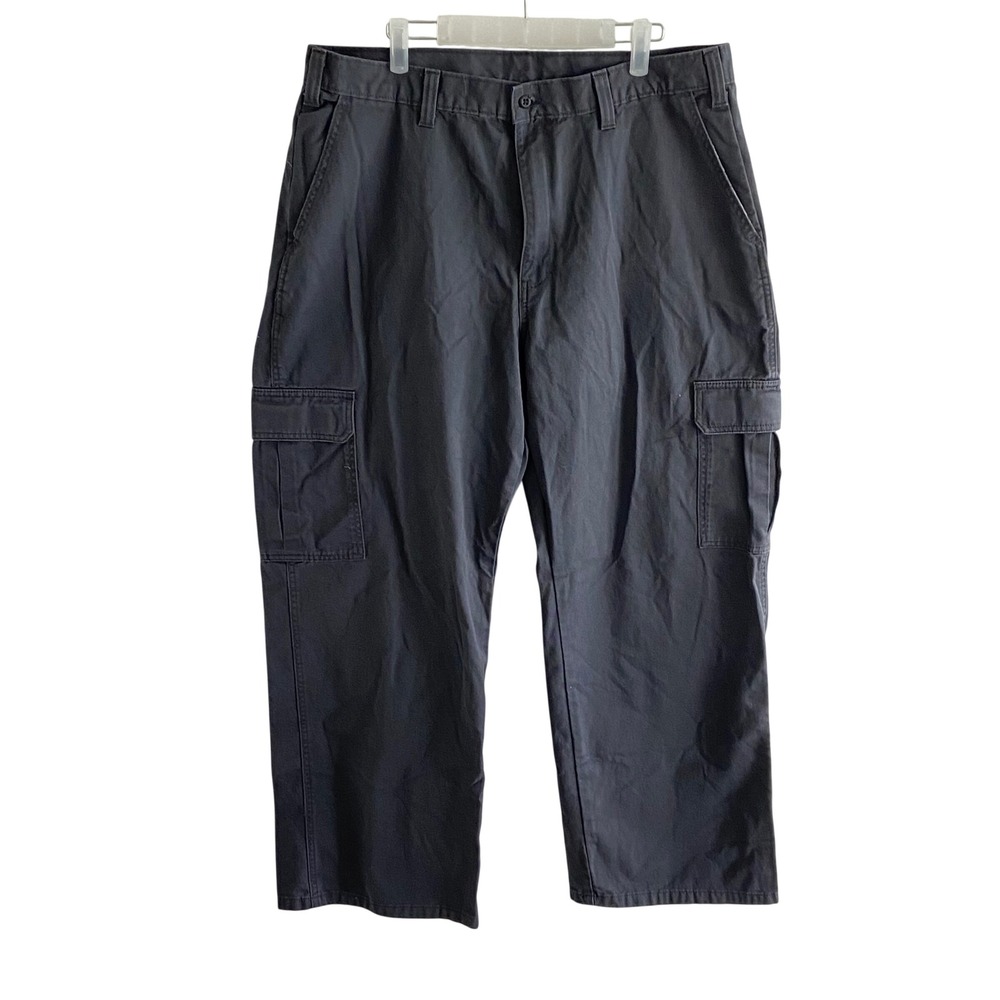 Dickies Mens Cargo Pants Charcoal Gray 100 Cotton Workwear Trousers 36x30